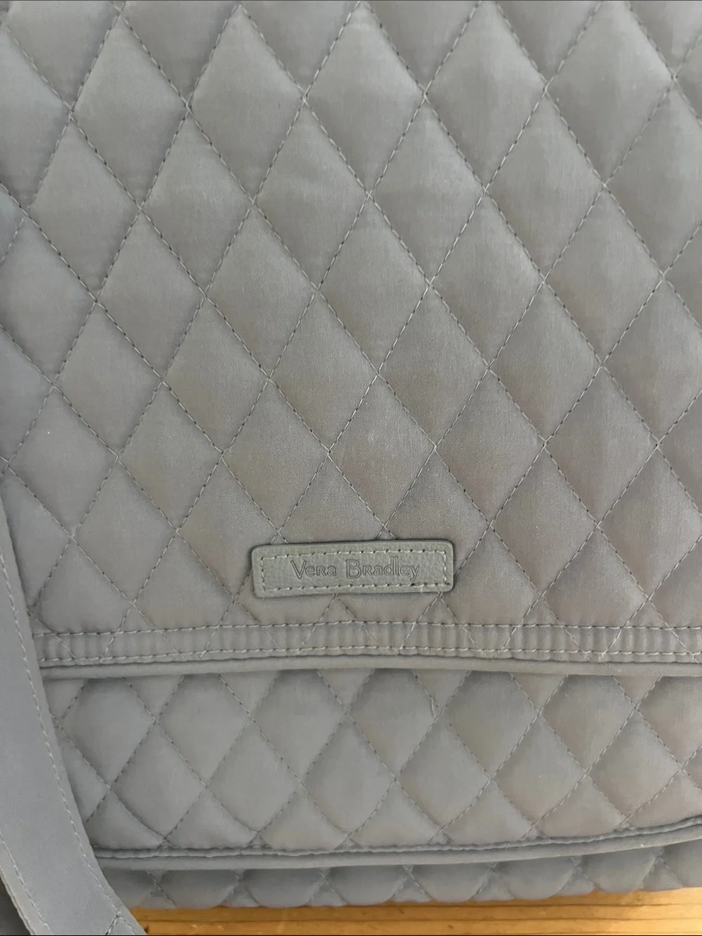 Vera Bradley Quilted Slate Gray Messenger Bag